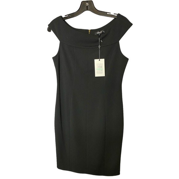 Dkny Dresses & Skirts - NWT DKNY Sheath Dress 8 Black Cap Sleeve Work Zip Knee Length Office Business